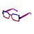 Armação para óculos de Grau Gustavo Eyewear G127 1. Cor: Vermelho e azul citrus. Haste violeta. - Imagem 3
