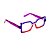 Armação para óculos de Grau Gustavo Eyewear G127 1. Cor: Vermelho e azul citrus. Haste violeta. - Imagem 2