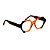 Armação para óculos de Grau Gustavo Eyewear G72 12. Cor: Laranja translúcido e preto. Haste animal print. - Imagem 2