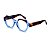 Armação para óculos de Grau Gustavo Eyewear G72 13. Cor: Azul e vinho translúcido. Haste animal print. - Imagem 3