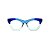 Armação para óculos de Grau Gustavo Eyewear G69 28. Cor: Acqua, azul carbono e azul translúcido. Haste azul. - Imagem 1