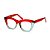 Óculos de Grau Gustavo Eyewear G69 11 nas cores vermelho e acqua translúcido com as hastes vermelhas. - Imagem 2