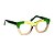 Armação para óculos de Grau Gustavo Eyewear G69 41. Cor: Âmbar, amarelo translúcido e verde citrus. Haste verde. - Imagem 2