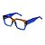 Armação para óculos de Grau Gustavo Eyewear G128 8. Cor: Âmbar e azul. Hastes azul. - Imagem 2