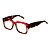 Armação para óculos de Grau Gustavo Eyewear G128 15. Cor: Vermelho, fumê e caramelo. Hastes animal print. - Imagem 3