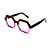 Óculos de Grau Gustavo Eyewear G123 10 nas cores vermelho e lilás, hastes pretas. - Imagem 3