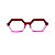 Óculos de Grau Gustavo Eyewear G123 10 nas cores vermelho e lilás, hastes pretas. - Imagem 1