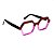 Óculos de Grau Gustavo Eyewear G123 10 nas cores vermelho e lilás, hastes pretas. - Imagem 2
