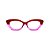 Óculos de Grau G103 2 nas cores vermelho opaco e violeta, com as hastes marrom. - Imagem 1