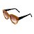 Óculos de sol Gustavo Eyewear G12 3 nas cores doce de leite e âmbar, com as hastes pretas e lentes marrom degrade. - Imagem 3
