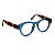 Óculos de Grau Gustavo Eyewear G47 2 na cor azul e hastes em Animal Print. Modelo Unisex. - Imagem 2