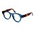 Óculos de Grau Gustavo Eyewear G47 2 na cor azul e hastes em Animal Print. Modelo Unisex. - Imagem 3