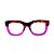 Óculos de Grau Gustavo Eyewear G57 1 em animal Print e violeta, com hastes Animal Print. Clássico - Imagem 1