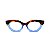 Óculos de Grau G71 2 em animal print e azul com as hastes azuis. Clássico - Imagem 1