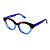 Óculos de Grau G71 2 em animal print e azul com as hastes azuis. Clássico - Imagem 3