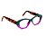 Óculos de Grau Gustavo Eyewear G50 5 nas cores verde e violeta, com as hastes em animal print. - Imagem 2