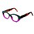 Óculos de Grau Gustavo Eyewear G50 5 nas cores verde e violeta, com as hastes em animal print. - Imagem 3