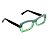Óculos de Grau Gustavo Eyewear G34 3 mas cores fumê e acqua, com as hastes pretas. - Imagem 2
