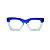 Óculos de Grau Gustavo Eyewear G57 8 nas cores azul e acqua, com as hastes azuis. - Imagem 1