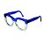 Óculos de Grau Gustavo Eyewear G57 8 nas cores azul e acqua, com as hastes azuis. - Imagem 3