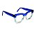 Óculos de Grau Gustavo Eyewear G57 8 nas cores azul e acqua, com as hastes azuis. - Imagem 2