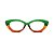 Óculos de Grau G103 4 nas cores verde e caramelo, com as hastes pretas. - Imagem 1