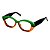 Óculos de Grau G103 4 nas cores verde e caramelo, com as hastes pretas. - Imagem 3