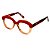Óculos de Grau Gustavo Eyewear G37 5 nas cores doce de leite e âmbar, com as hastes em animal print. - Imagem 3