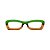 Óculos de Grau Gustavo Eyewear G34 2 nas cores verde e âmbar, com hastes pretas. - Imagem 1