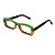 Óculos de Grau Gustavo Eyewear G34 2 nas cores verde e âmbar, com hastes pretas. - Imagem 3