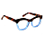 Óculos de Grau Gustavo Eyewear G69 4 em animal print e azul com as hastes animal print. Clássico - Imagem 3