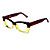 Óculos de Grau G81 9 em animal print e amarelo com as hastes marrom. Clássico - Imagem 3