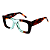 Óculos de Grau Gustavo Eyewear G79 2 em animal print e acqua, hastes animal print. Clássico - Imagem 3