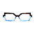 Óculos de Grau G127 2 em animal print e azul, hastes animal print. Clássico - Imagem 1