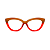 Óculos de Grau G107 7 nas cores doce de leite e vermelho, com as hastes pretas. - Imagem 1