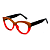 Óculos de Grau G107 7 nas cores doce de leite e vermelho, com as hastes pretas. - Imagem 3