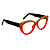 Óculos de Grau G107 7 nas cores doce de leite e vermelho, com as hastes pretas. - Imagem 2