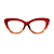 Óculos de Grau G107 8 nas cores doce de leite escuro, vermelho translúcido e âmbar com as hastes preta. - Imagem 1