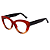 Óculos de Grau G107 8 nas cores doce de leite escuro, vermelho translúcido e âmbar com as hastes preta. - Imagem 3