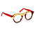 Óculos de Grau G66 4 nas cores âmbar, vermelho e fumê com as hastes vermelhas. Modelo unisex - Imagem 2