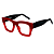 Óculos de Grau G58 2 na cor vermelha opaco e translúcido com as hastes preta. - Imagem 3