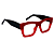 Óculos de Grau G58 2 na cor vermelha opaco e translúcido com as hastes preta. - Imagem 2