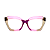 Óculos de Grau Gustavo Eyewear G111 5 nas cores rosa, fumê e violeta, com as hastes vermelhas. - Imagem 1