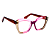 Óculos de Grau Gustavo Eyewear G111 5 nas cores rosa, fumê e violeta, com as hastes vermelhas. - Imagem 2