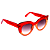 Óculos de Sol G13 2 nas cores vermelho e âmbar com as hastes vermelhas e lentes cinza. - Imagem 2