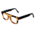 Óculos de Grau Gustavo Eyewear G14 4 nas cores âmbar e preto, com as hastes pretas. - Imagem 3