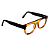 Óculos de Grau Gustavo Eyewear G14 4 nas cores âmbar e preto, com as hastes pretas. - Imagem 2