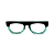 Óculos de Grau Gustavo Eyewear G14 5 nas cores preto e acqua, com as hastes pretas. - Imagem 1