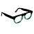 Óculos de Grau Gustavo Eyewear G14 5 nas cores preto e acqua, com as hastes pretas. - Imagem 2