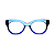 Óculos de Grau Gustavo Eyewear G56 3 nas cores acqua, preto e azul, com as hastes em animal print. - Imagem 1